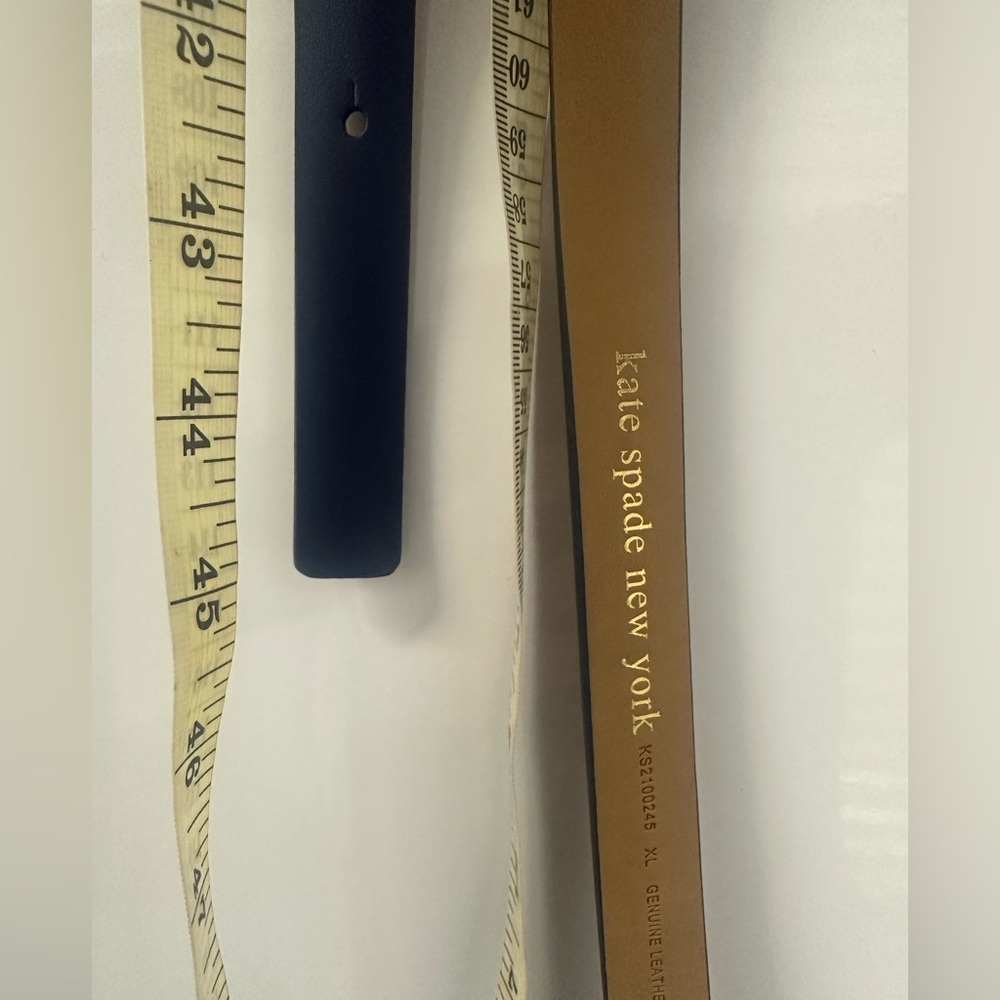 Kate Spade Navy Blue Thin Leather Belt XL - Picture 5 of 6